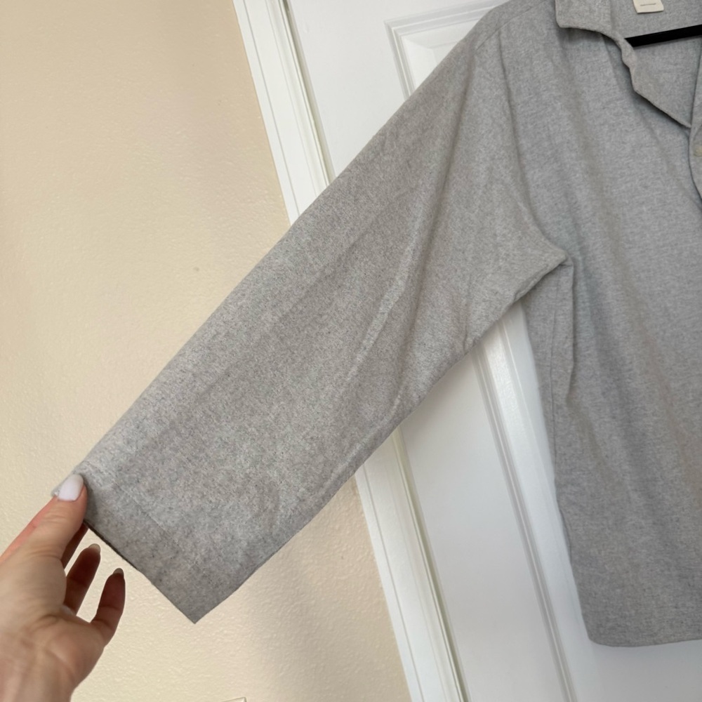 Coyuchi Shirt Men’s Organic Cotton Brushed Flannel Pajama Top Loungewear Medium — image 3 of 8